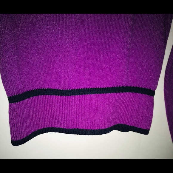St John Knit Top Magenta Black Saks Fifth Avenue - Picture 7 of 16